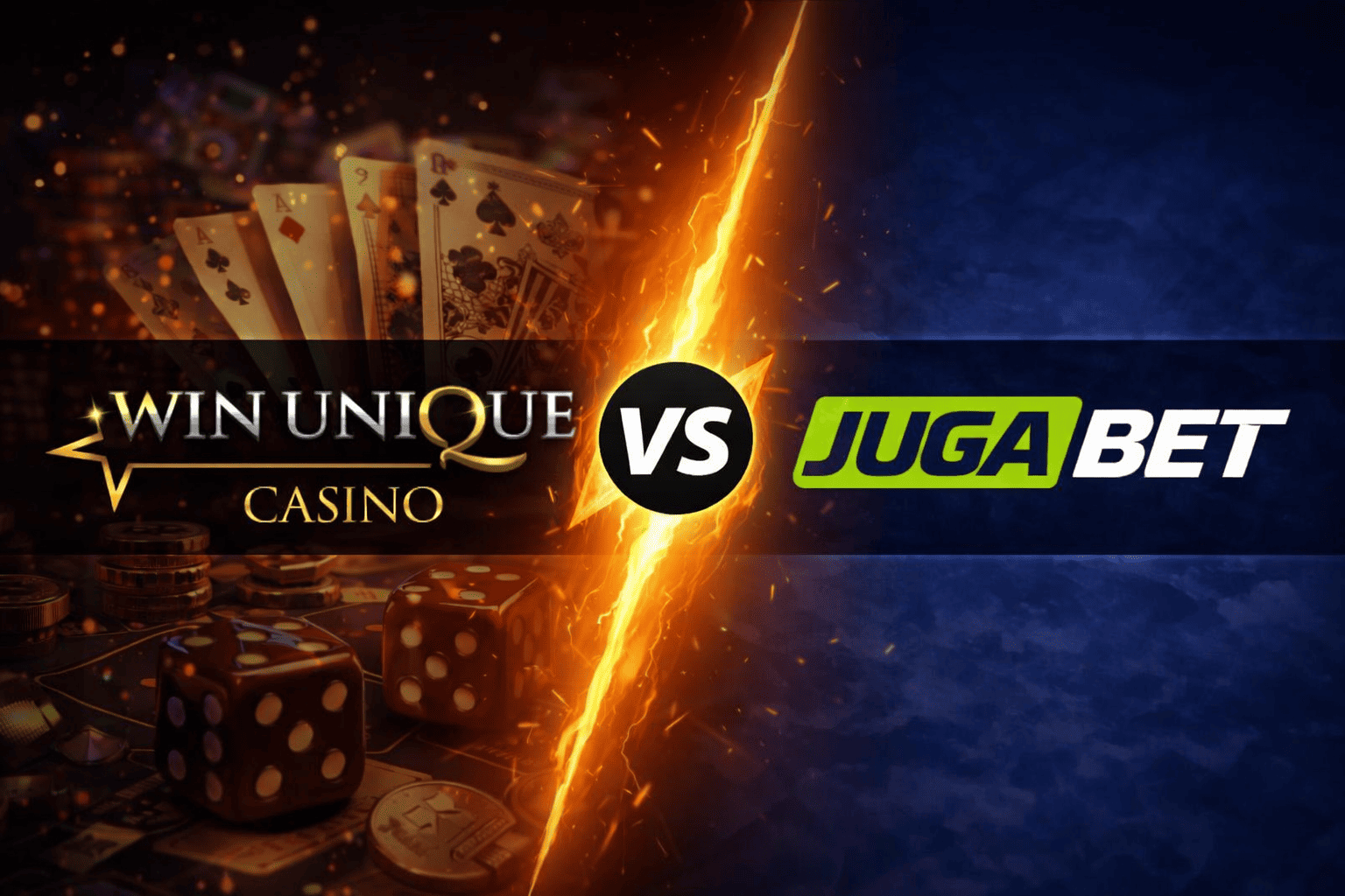 Punto de comparación entre CasinoWinUnique y Jugabet, destacando sus bonificaciones y servicios